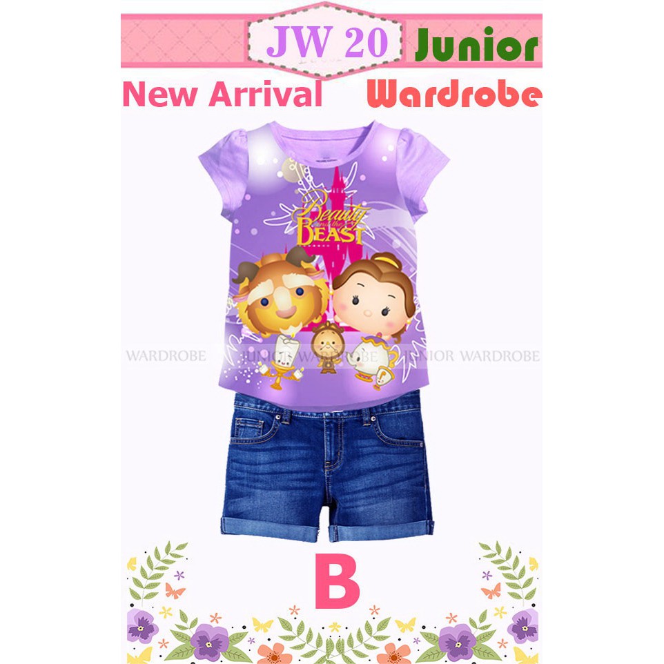 SETELAN FASHION MERK JW 20 B MOTIF BEATY & THE BEAST MURAH