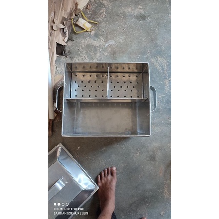 dandang bakso kotak sekat 2 double kotak ukur p. 35  L. 30 T. 25