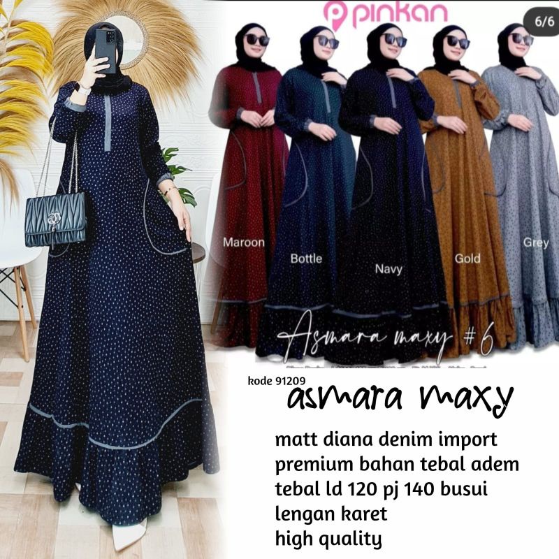 gamis denim import / gamis jumbo/ gamis busui