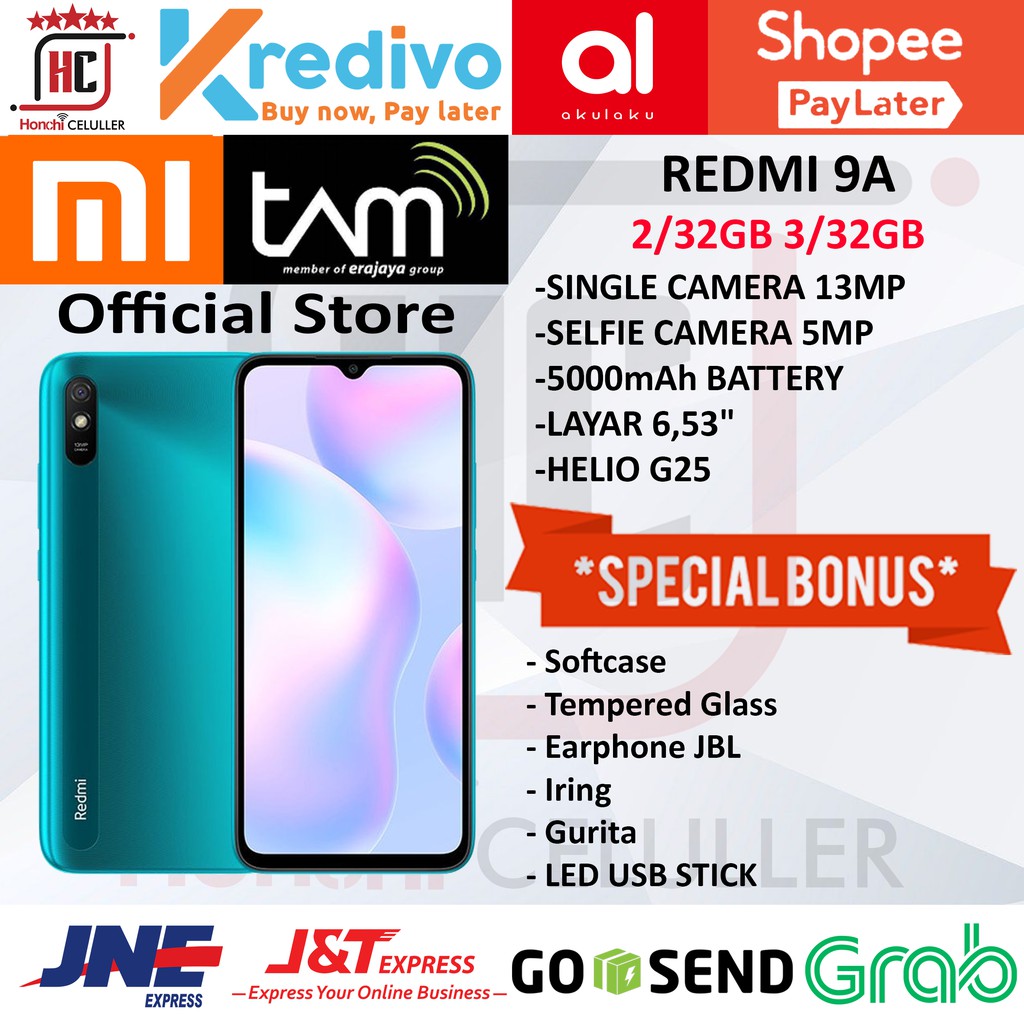 XIAOMI REDMI 9A GARANSI RESMI TAM 2GB 32GB 3GB 32GB 2/32 3/32