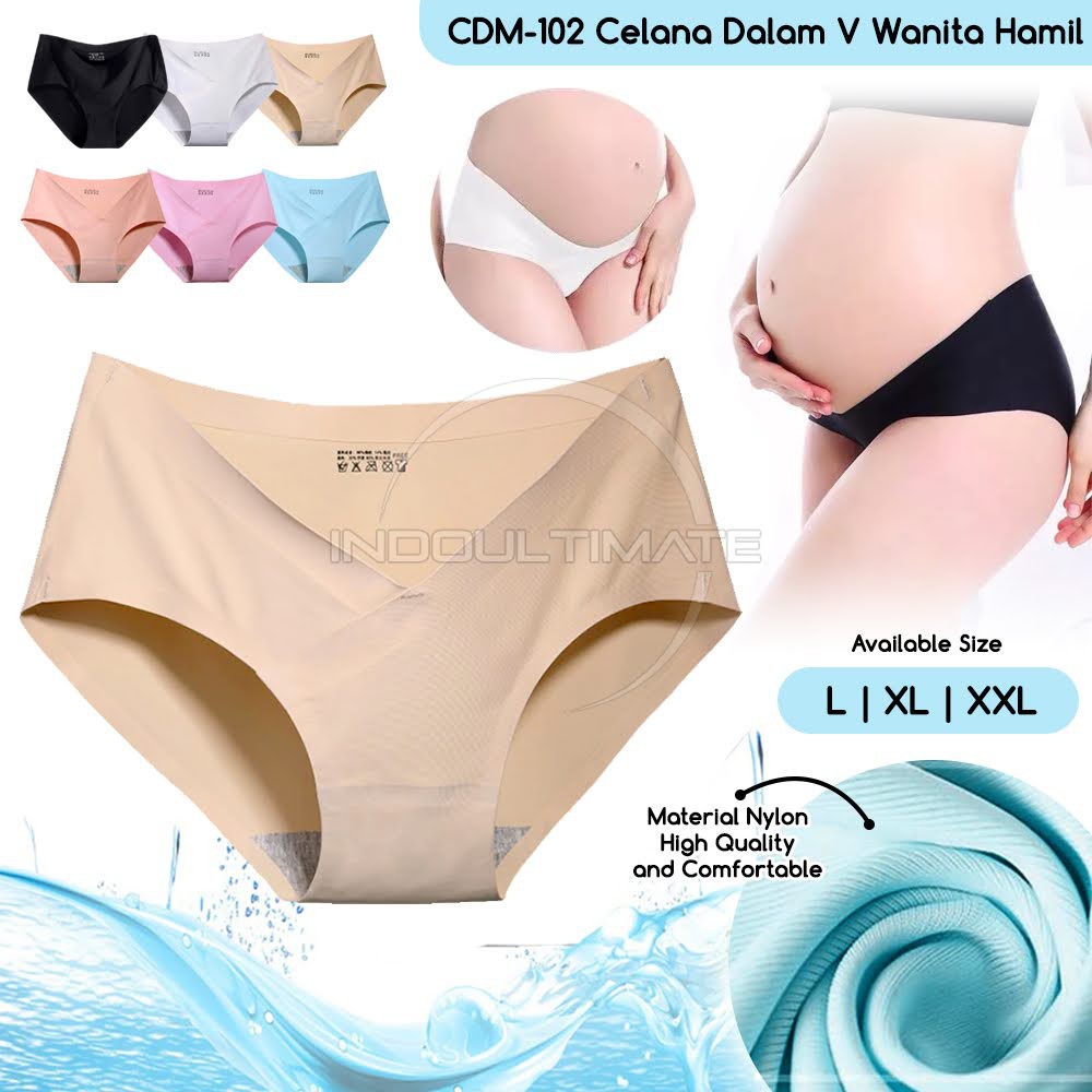 1Pcs Celana Dalam CDM-102 Wanita Hamil Seamless Sepinggul Celana Seamless Tipis CD Hamil Melahirkan