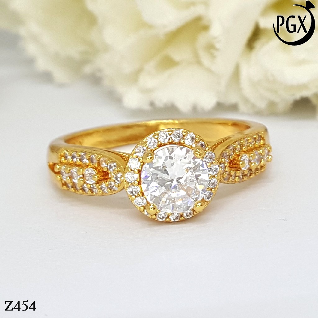 PGX Cincin Xuping Wanita Lapis Emas Aksesoris Perhiasan Fashion Premium - Z454