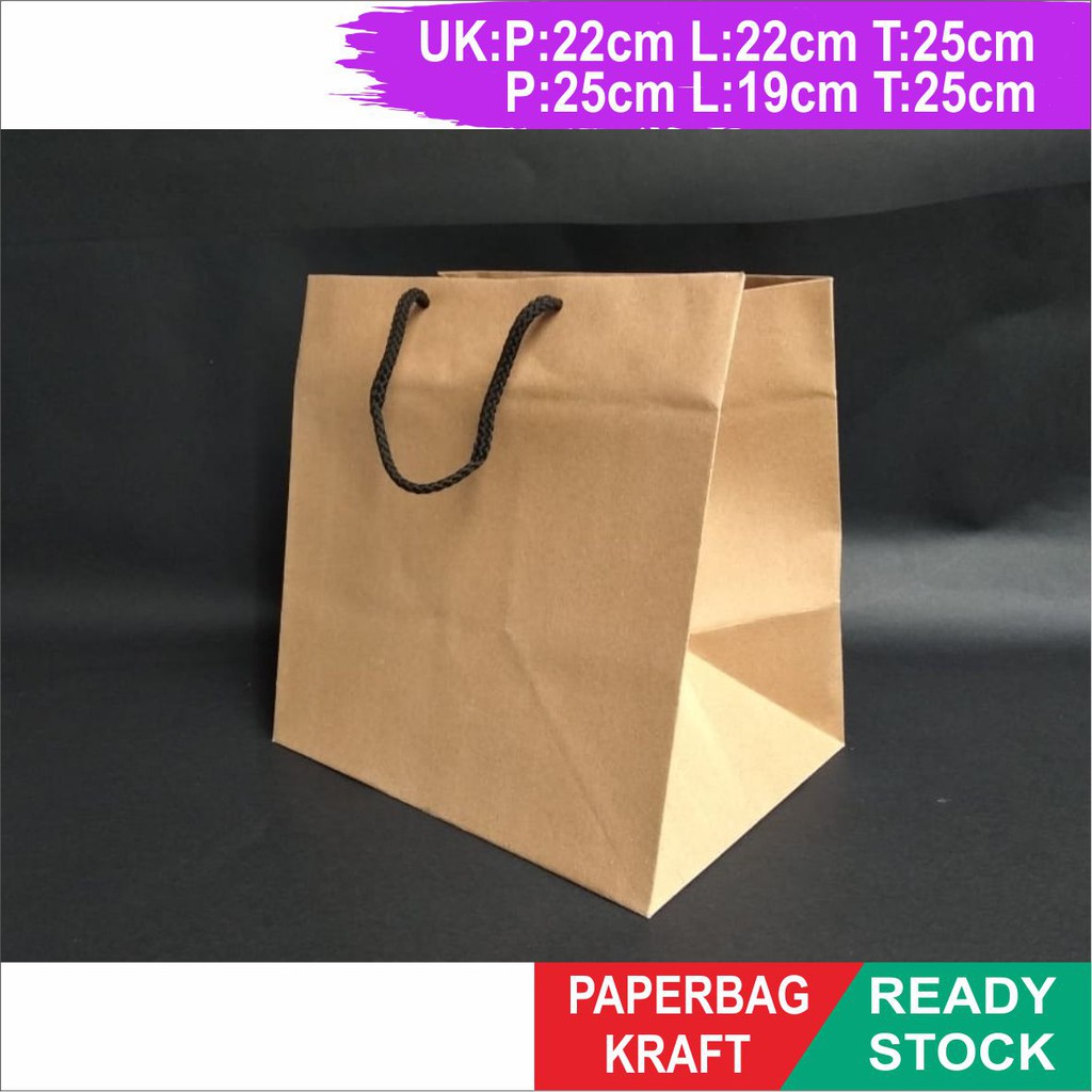 

Paper Bag Box Kotak Nasi Polos, Tas Kertas Bento Polos Kraft Coklat Murah dan Tebal