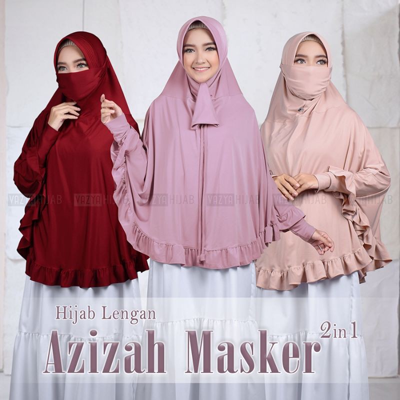 Bergo Lengan Azizah Masker 2in1