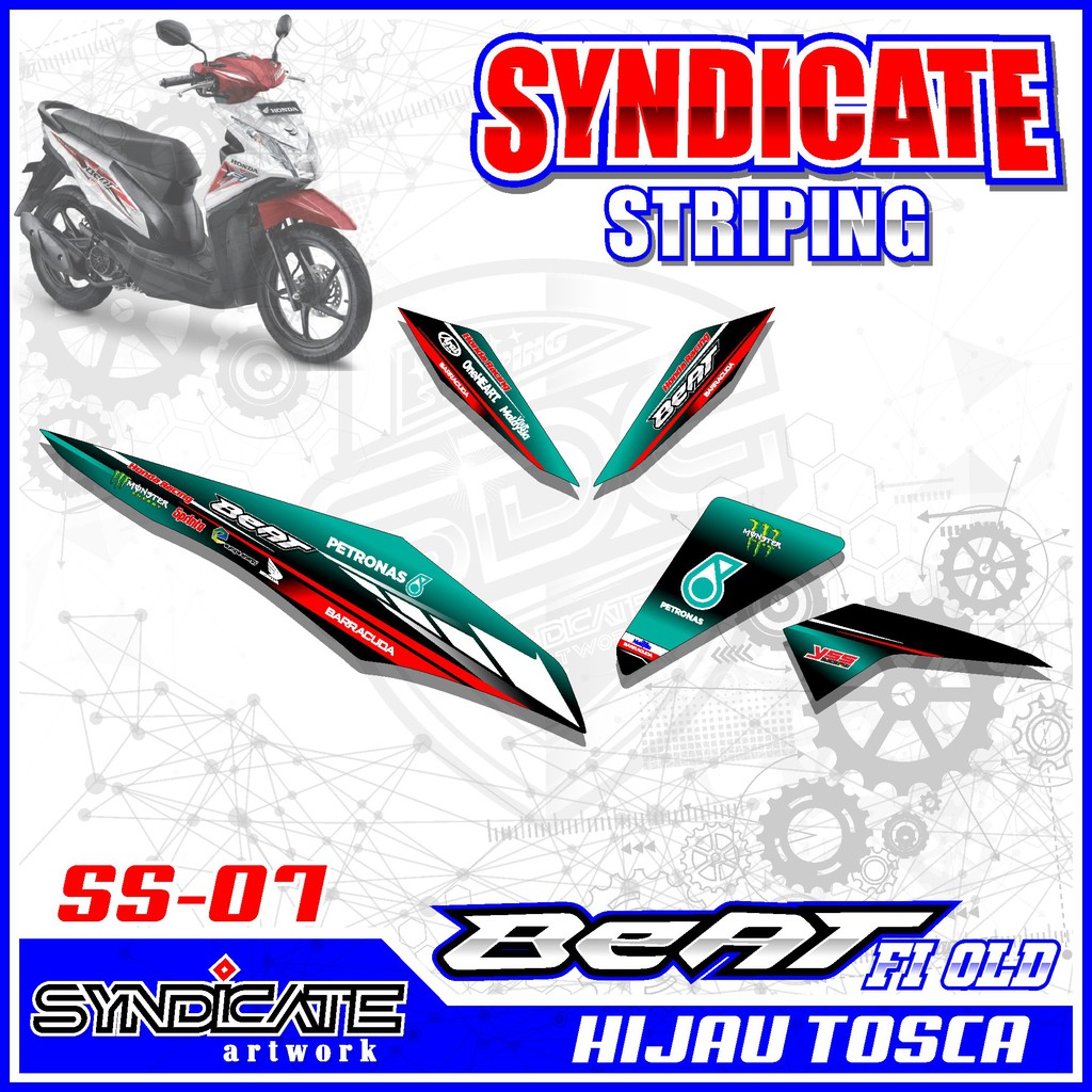 Sticker Striping BEAT FI 2013 2014 2015 Lama Variasi Lis Motor Beat Fi Old Petronas