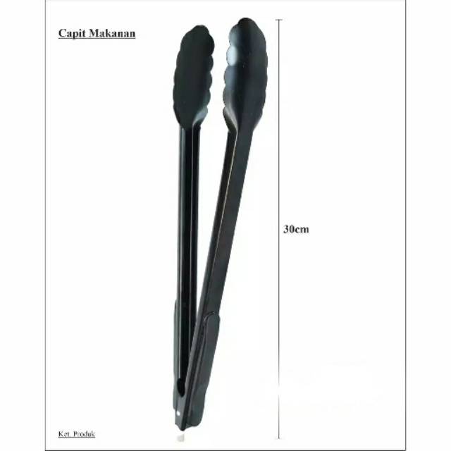 PENCAPIT STAINLESS / PENCAPIT MAKANAN / PENCAPIT GORENGAN HITAM