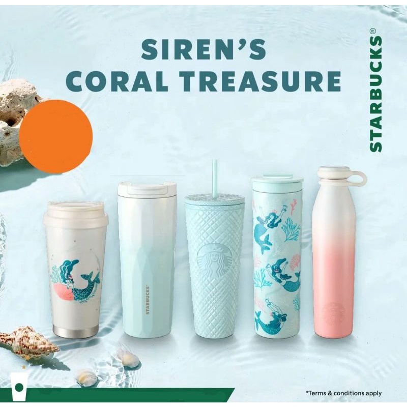 EXCLUSIVE SALE - Tumbler Starbucks Siren Coral Treasure - Tumbler Starbucks Siren - Tumbler Starbuck
