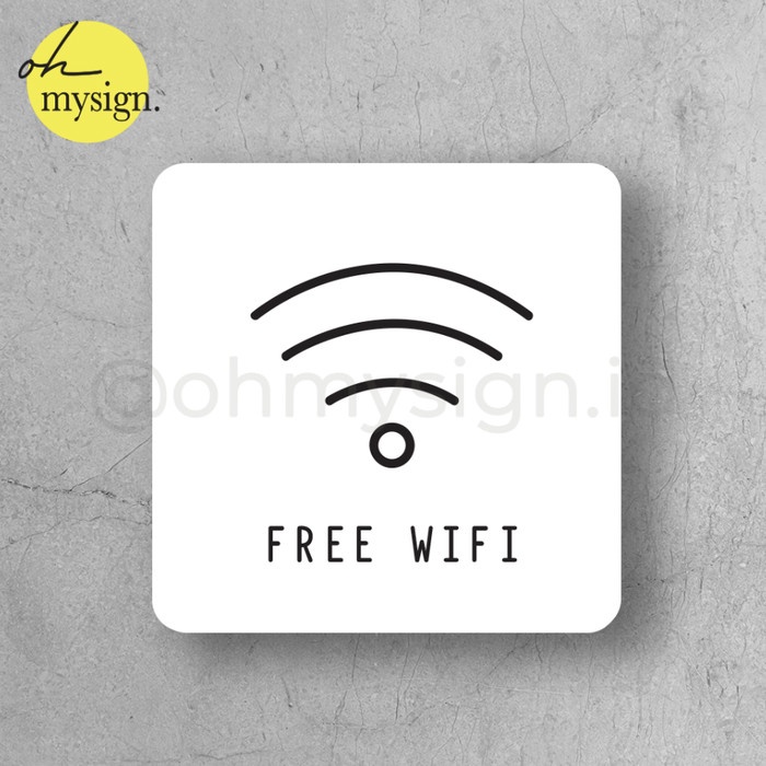 

Terlaris Sign Free Wifi Akrilik UV Print Label
