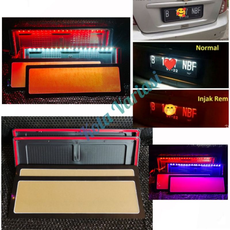 Tatakan Plat Nomor Mobil LIVINA/GRAND LIVINA/GRAND ALL NEW LIVINA Lampu Led 2pcs Led Putih Merah