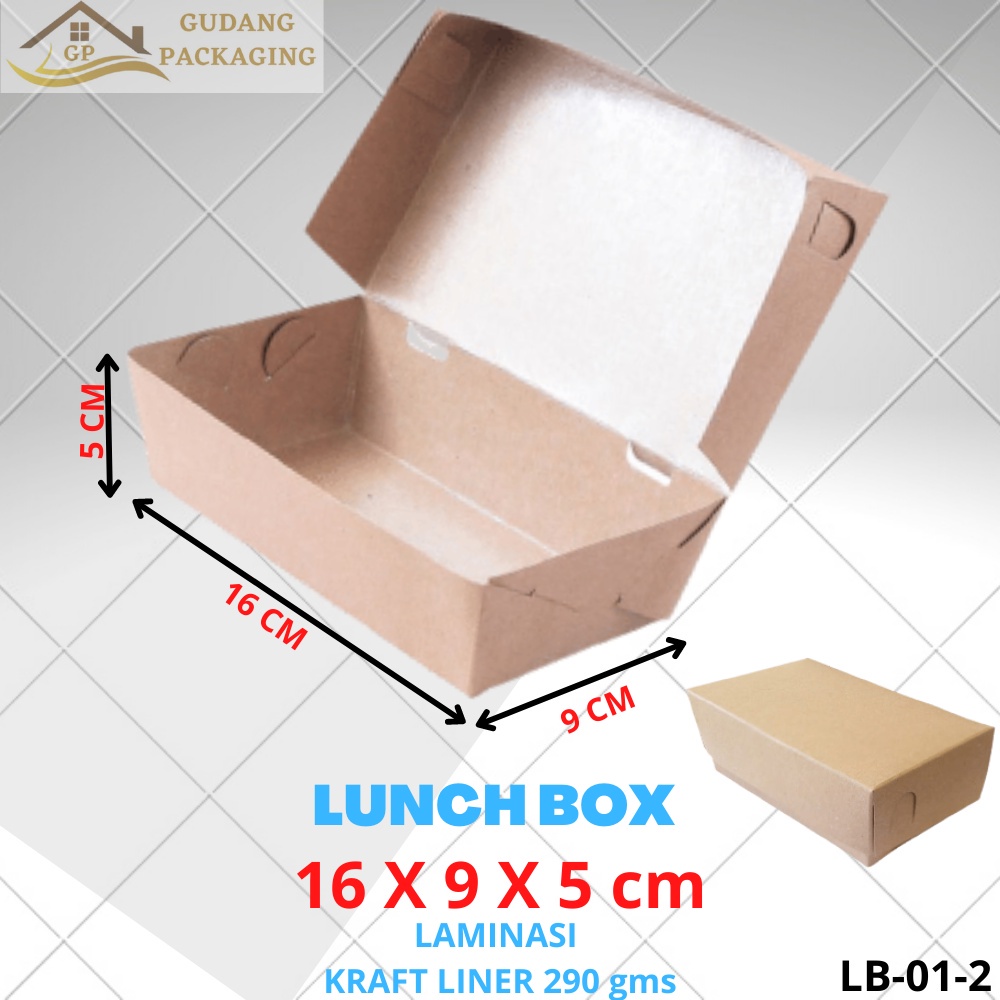 Jual Lunch Box M Dus Kardus Kotak Makanan Nasi Roti Medium Tebal X X