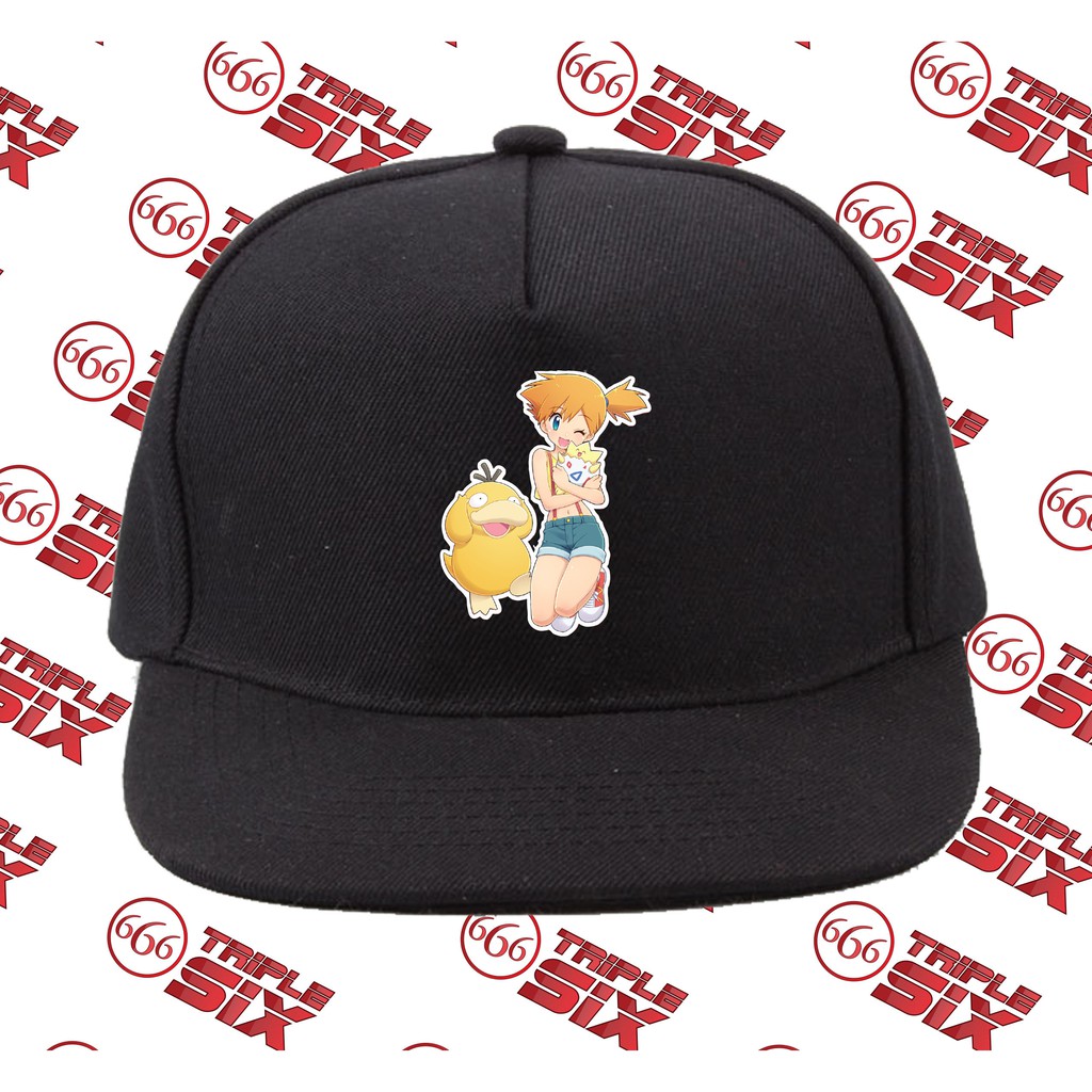 Topi Snapback Cotton Anime Pokemon Misty Togepi Psyduck