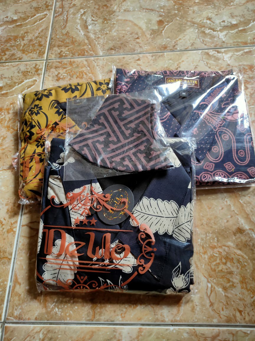 Kemeja Batik Pria Eksklusif Salur Lengan Panjang Motif Bunga Full Furing Katun Batik Solo Ori Dewo