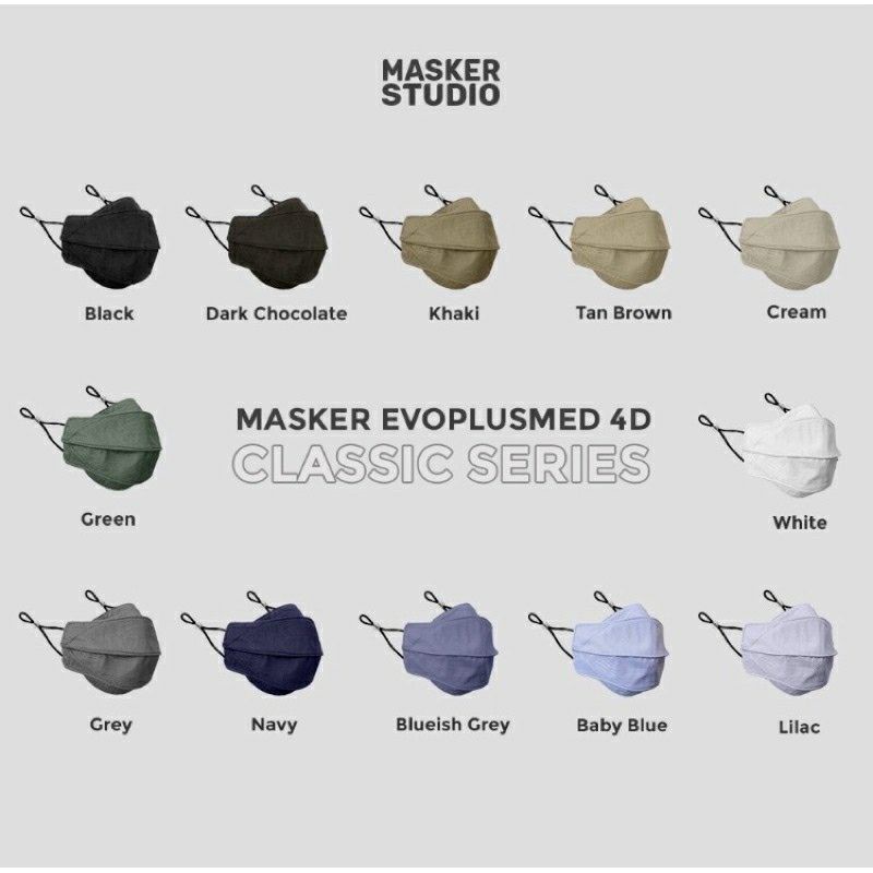 READY STOCK ORIGINAL MASKER STUDIO/ MASKER KAIN 4D EVOPLUSMED / MASKER MURAH / MASKER 4PLY