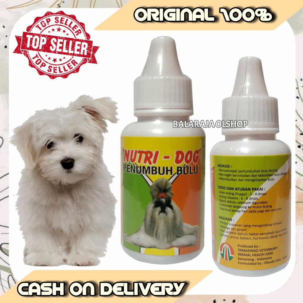 NUTRI DOG VITAMIN PENUMBUH BULU ANJING OBAT BULU RONTOK ANJING PUPPY - NUTRI DOG 30ML