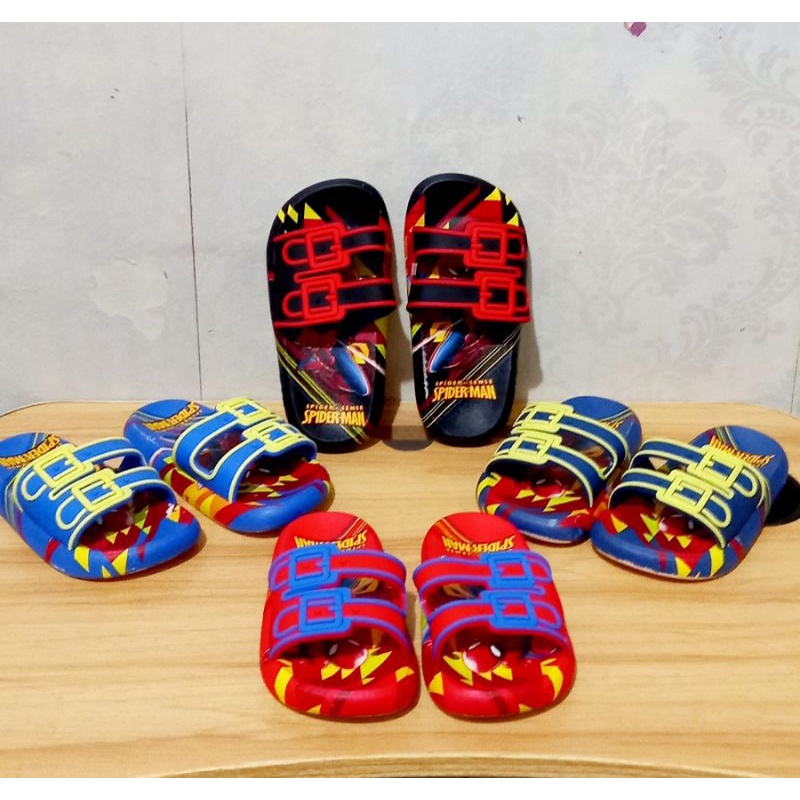 Sandal selop anak cowok spiderman