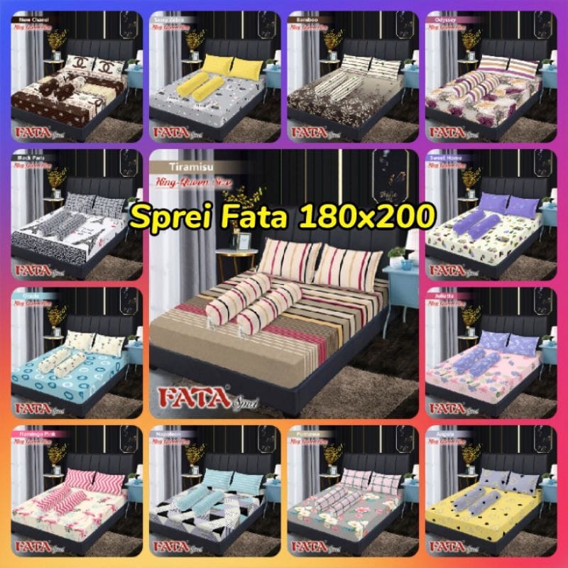 Sprei fata Signature 160x200 Tinggi 20 cm No 2 Queen - Motif Pineaple Panda Pinky Purnama Red Mickey