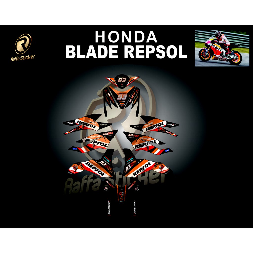 Decal Sticker motor fullbody Honda Blade Repsol