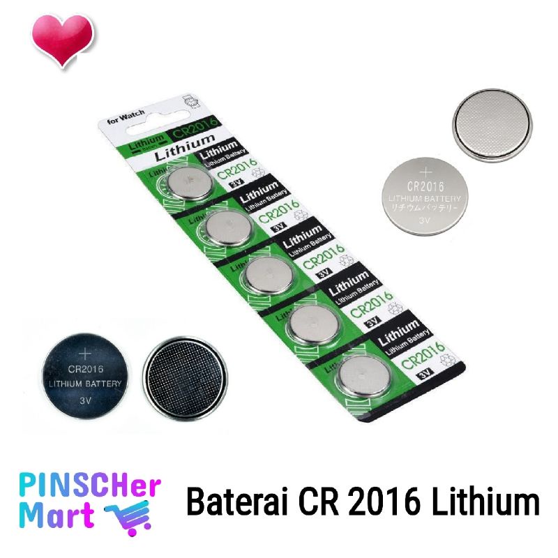 Baterai CR2016 Hijau Lithium 3V Battery Kancing Koin Kalkulator Jam Tangan Remote Cmos Bulat