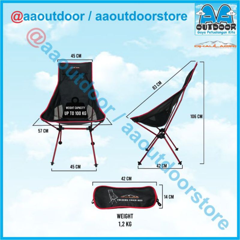 Folding Chair 803 Dhaulagiri outdoor kursi lipat portable camping gunung