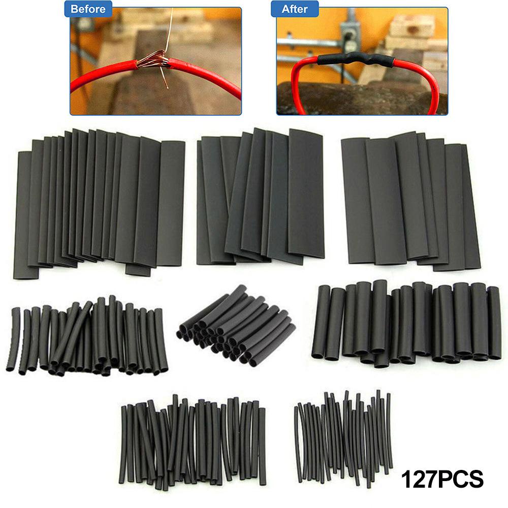 Wonder 127PCS Kabel Sambungan Sleeving Heat Shrink Isolasi Listrik Tahan Air2: 1hitam