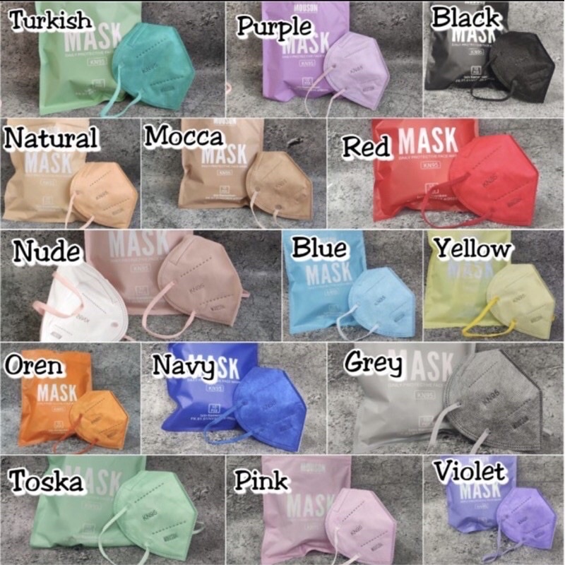 MASKER KN95 MOUSON DAN SHUMU 5PLY TEBAL KEMENKES WARNA SALEM