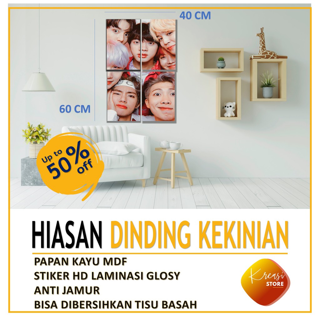1set 4pcs Poster jumbo foto custom bts hiasan dinding kamar wall decor dekorasi ruangan minimalis