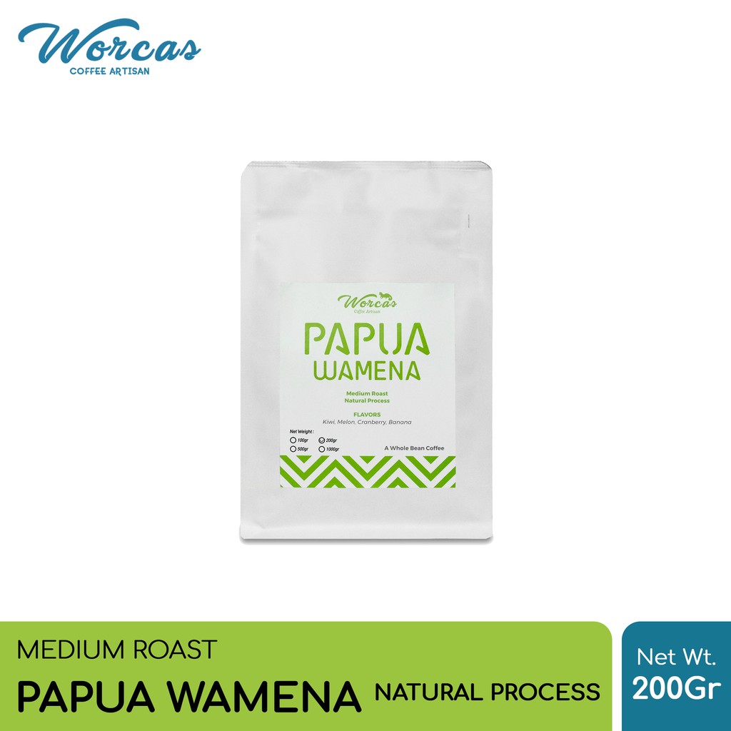 

WORCAS Kopi Arabika Papua Wamena Natural Process 200 Gram - Medium Roast