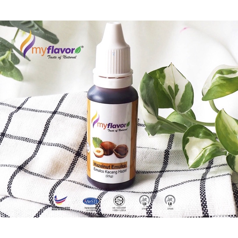 

myflavor my flavor hazelnut emulco / perisa makanan halal rasa hazelnut 25gr