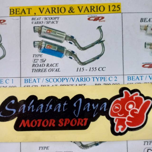 Knalpot CLD RACING Beat karbu Scoopy Karbu Beat Fi Scoopy Fi Vario 110 Karbu Vario 110 Fi Vario 125 