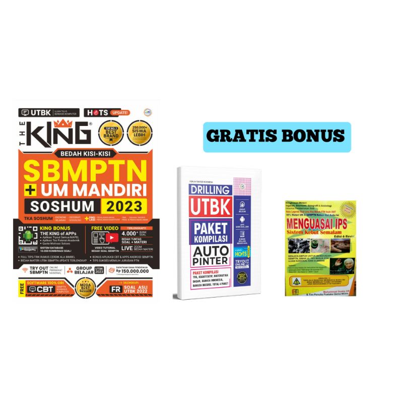 Buku The King Bedah Kisi-kisi SBMPTN & UM Mandiri Soshum 2023 - PENGIRIMAN DARI JAKARTA-23 + KOMPILASI + IPS