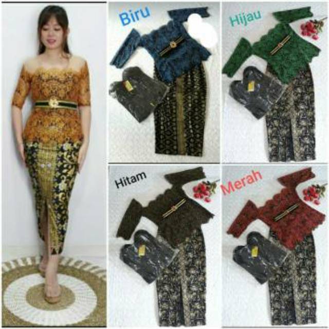 Set lengkap kebaya bali rok prada