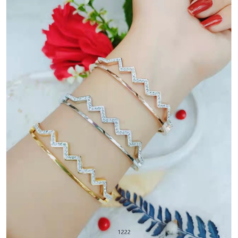 Gelang Titanium Permata Perhiasan Fashion 1222.1223