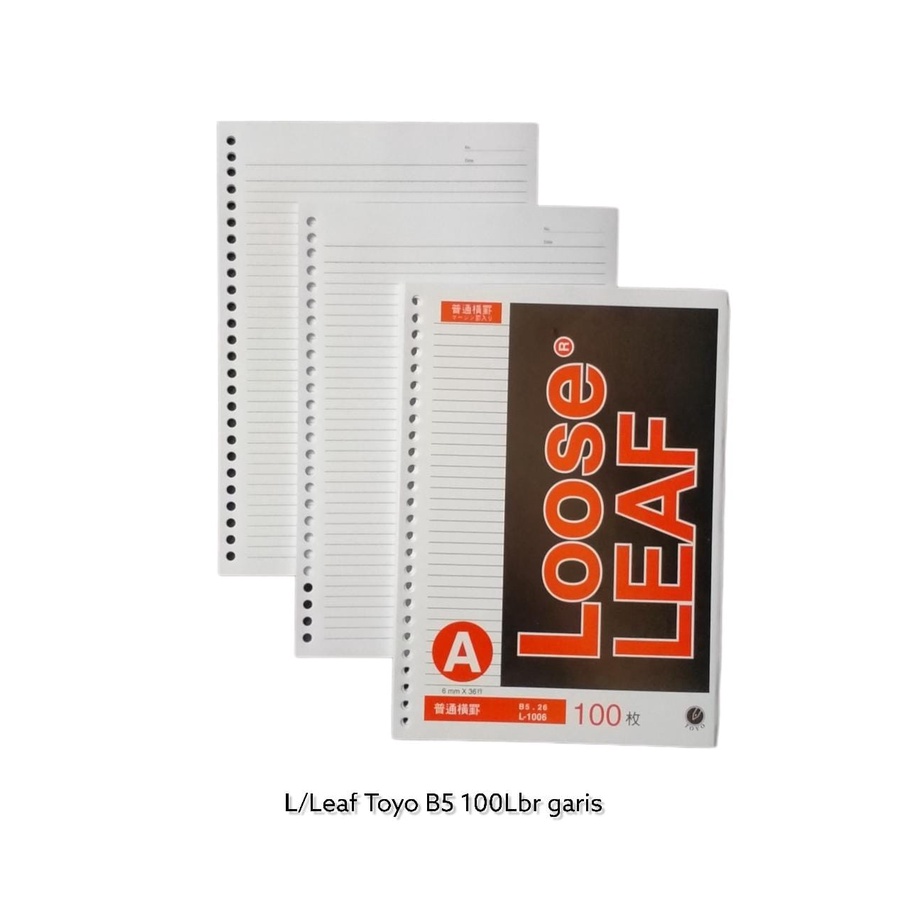 

ISI KERTAS BINDER NOTE LOOSE LEAF B5 GARIS 26 LUBANG RING ISI 100 LEMBAR