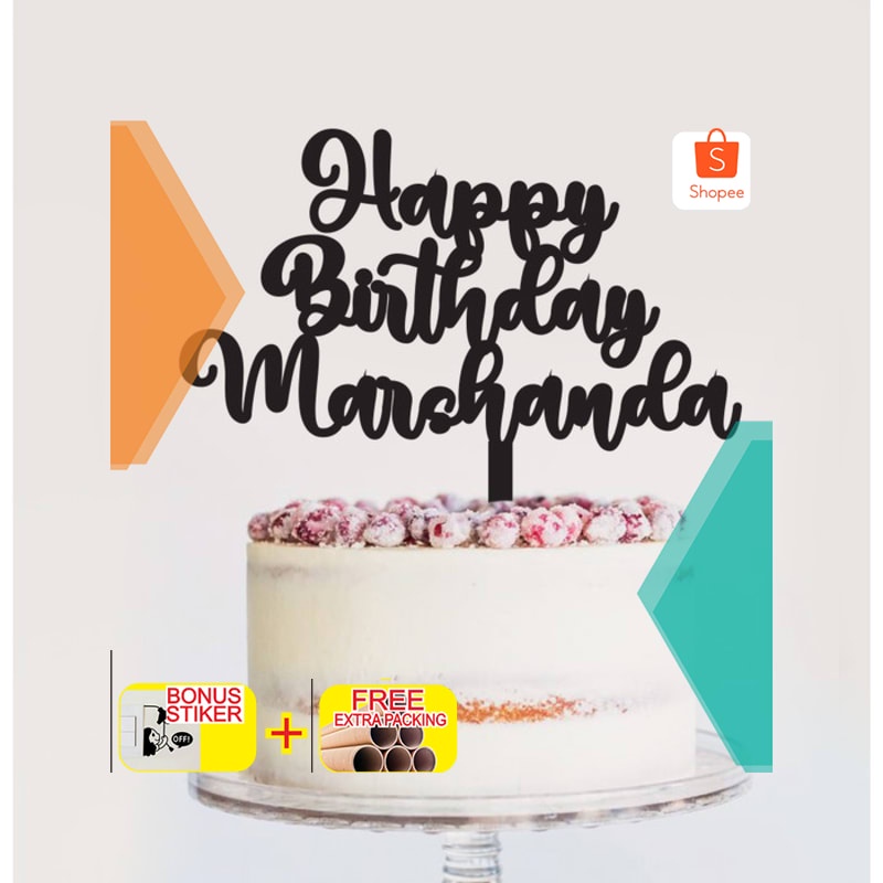 

Terlaris TULISAN KUE ACRYLIC / BISA CUSTOM NAMA / TOPPER KUE CUSTOM - 10cm Elegan