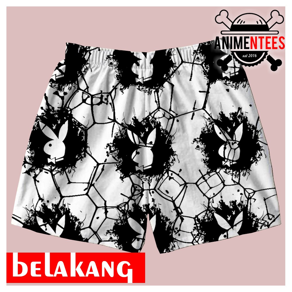 boxer keren lucu motif playboy hitam putih