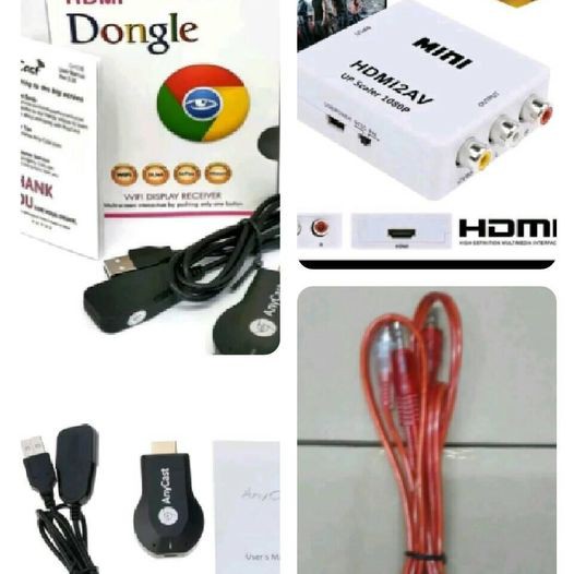 Satu set alat dongle anycast buat TV tabung