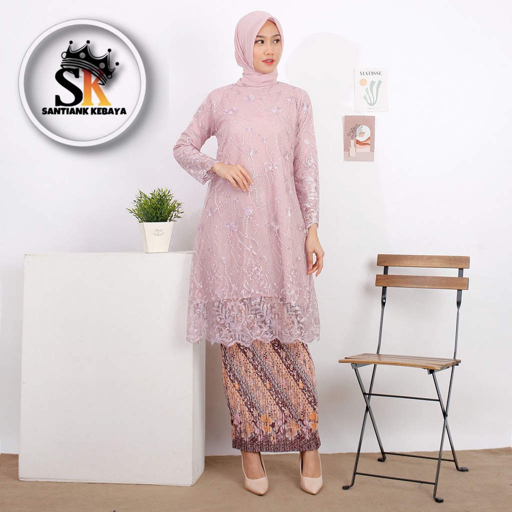 Set Kebaya Modern Stelan Kebaya Tunik Kebaya Wisuda Pesta Stelan Kebaya Kondangan By Santiank Kebaya