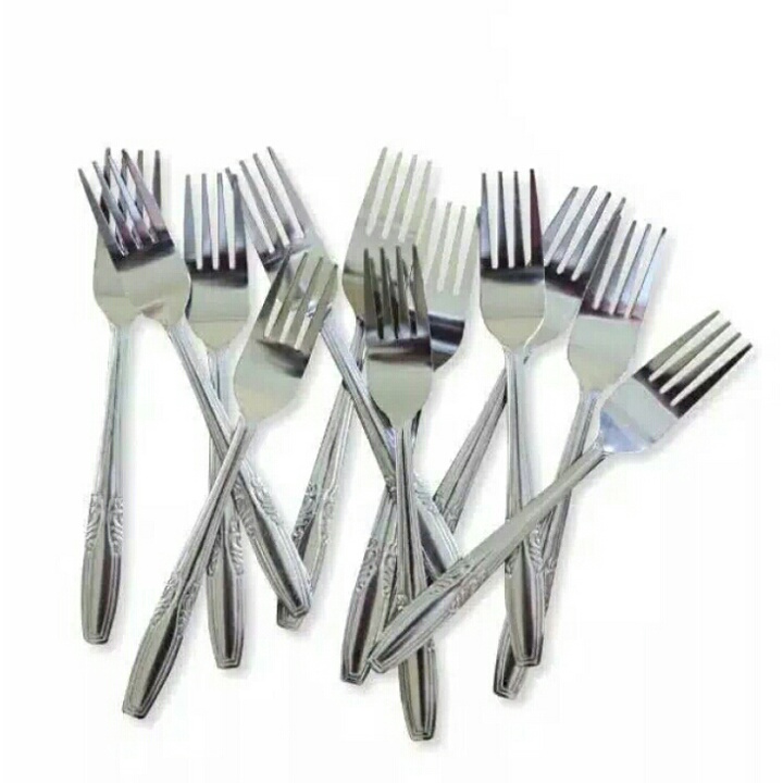 Garpu Makan Stainless Garpu Makan Serbaguna 12Pcs