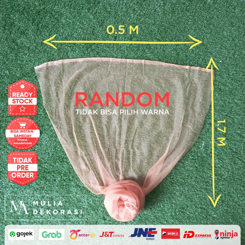 Kain Dekorasi Hiasan Tile Tulle RANDOM 0.5m