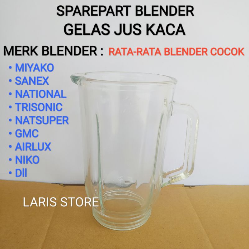 Gelas Tabung Jus Kaca Blender Miyako National Sanex Trisonic Multi Universal