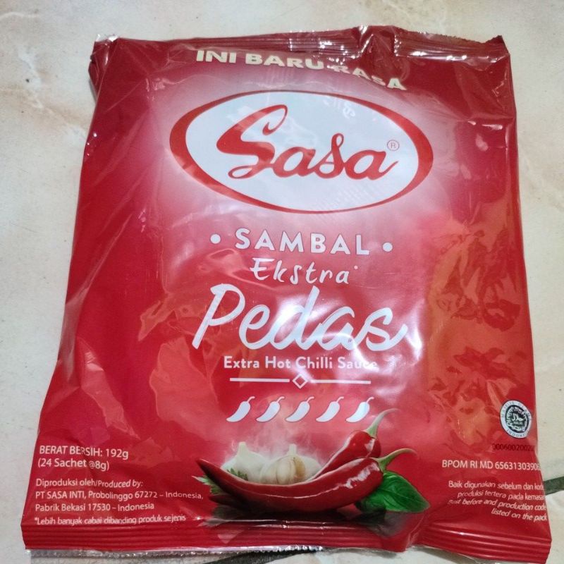 

Sambal Sasa sambal extra pedas saset (24 sasat)