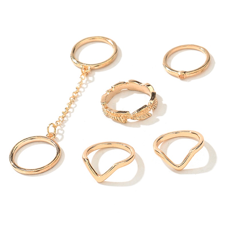 6 pcs set cincin jari Fashion wanita Aksesori cincin sendi E09