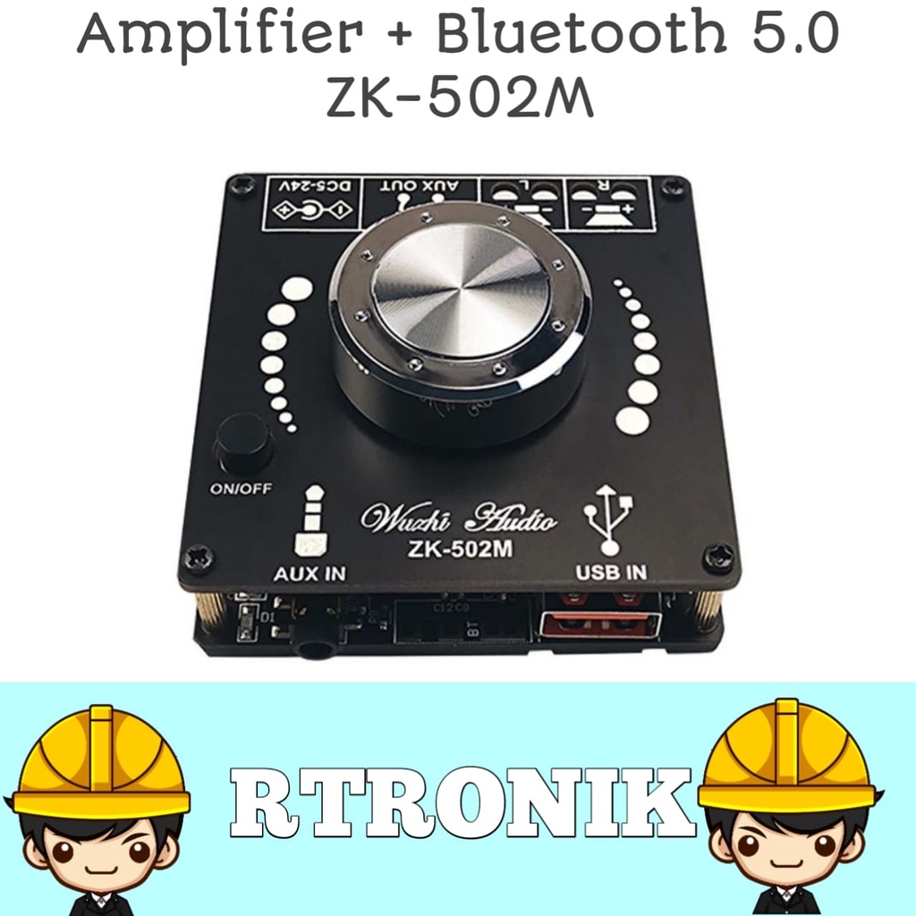 ZK-502M MINI Bluetooth-compatible 5.0 Power Audio Amplifier board 50WX2 Stereo AMP Amplificador Home Theater AUX USB