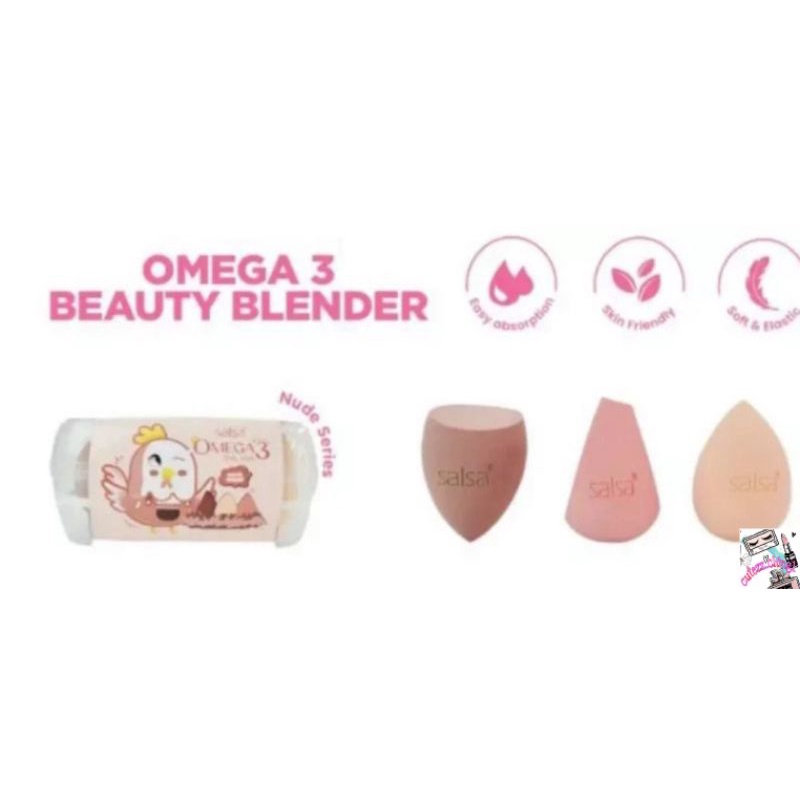 ☃Cutezz_Ching1☃Salsa Omega 3 Beauty Blender - Sponge Isi 3