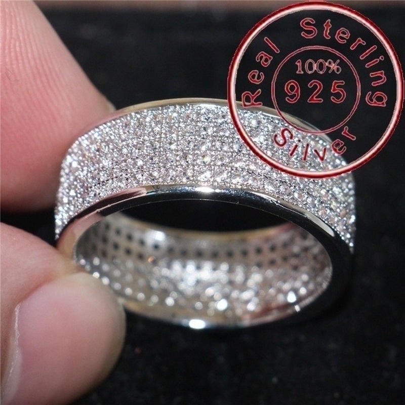 Cincin Berlian 925 Silver Ukuran 6-13 Untuk Wanita