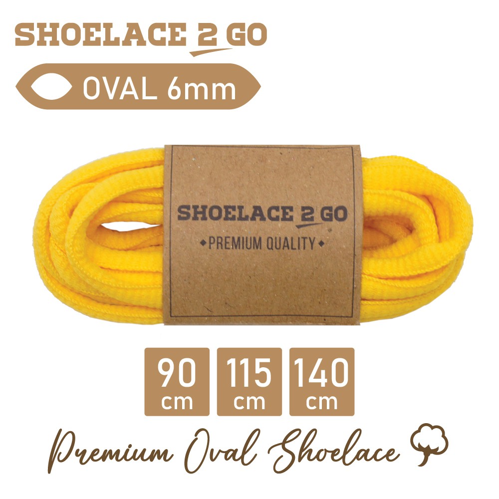 SHOELACE 2 GO PREMIUM TALI SEPATU LONJONG OVAL - SO6 - H1 - YELLOW - 6MM