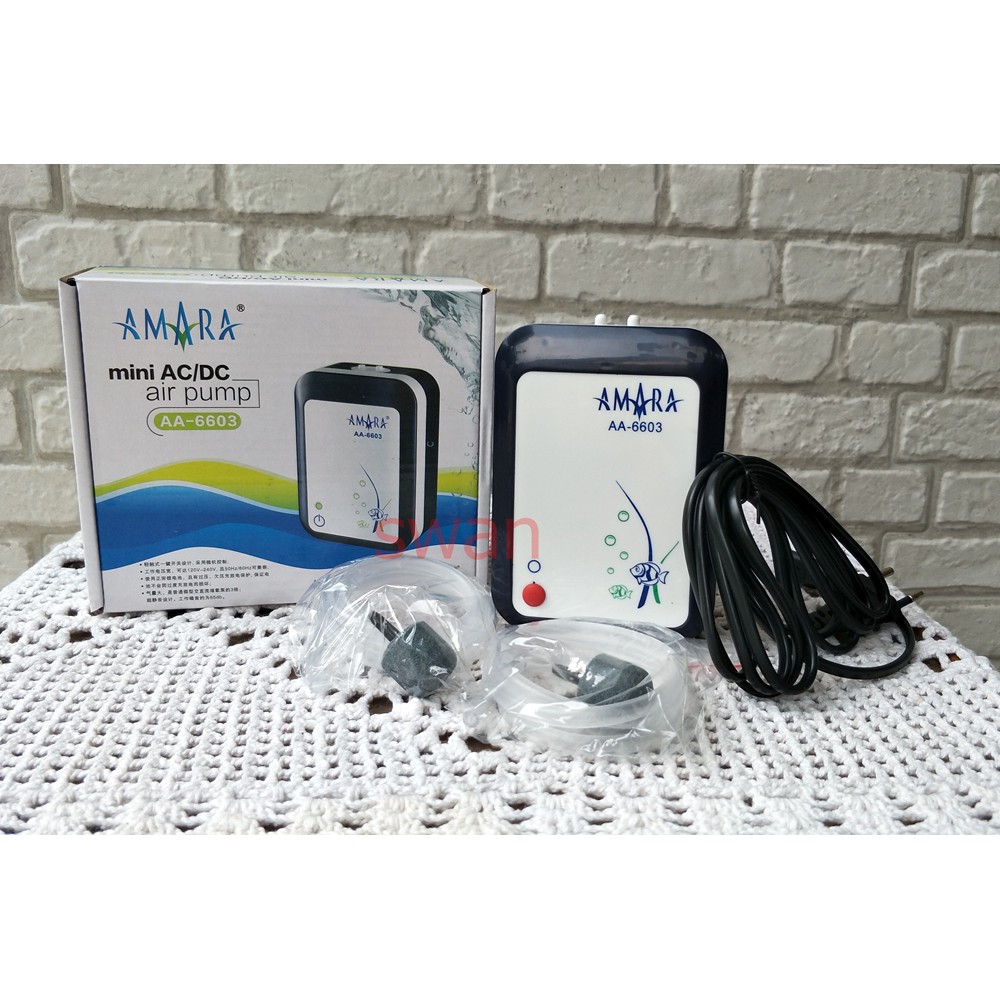 AMARA Mini AA6603 AC DC AA 6603  Pompa Udara Air Pump Aerator Aquarium