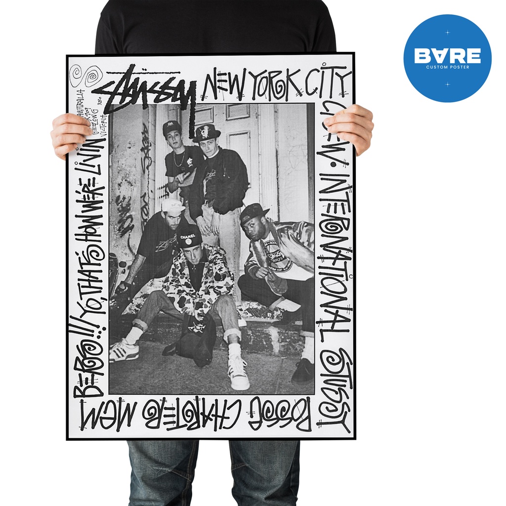 Poster Frame Brand STUSSY HYPEBEAST A2 A3 A4 Frame Blok Minimalis