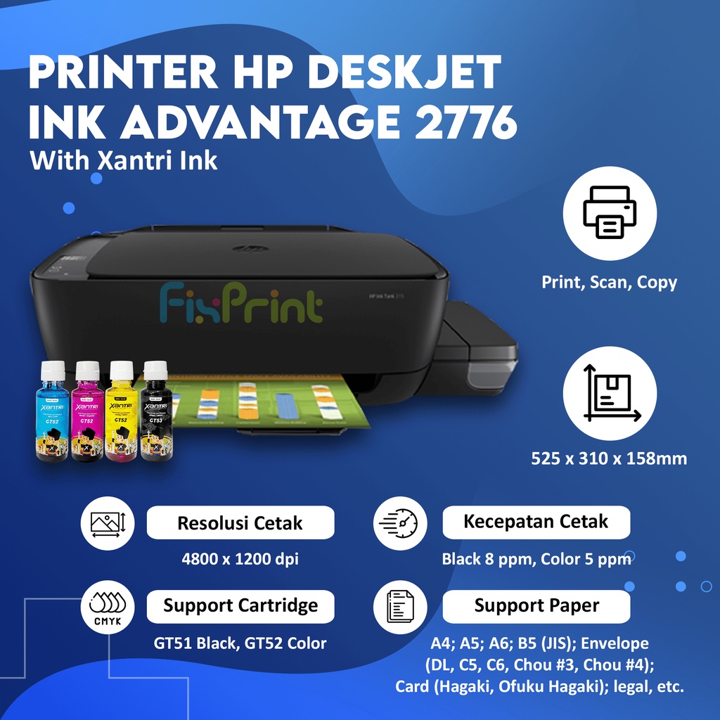 Printer HP 315 Ink Tank 315 Original Infus HP Print Scan Copy Resmi