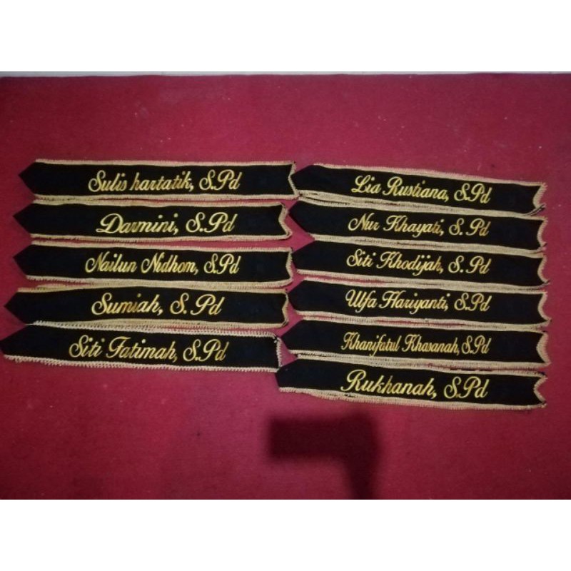 slempang wisuda  slempang bordir  plus logo bordir slempang bludru